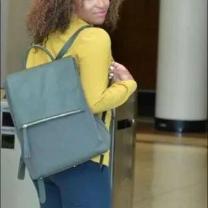 BEST PRICE ON POSH Minkee Blue Shalae work/travel backpack bag purse in Blue EUC Minkee Blue | Bags | Best Price On Posh Minkee Blue Shalae  main image 3